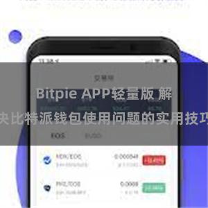 Bitpie APP轻量版 解决比特派钱包使用问题的实用技巧