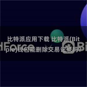 比特派应用下载 比特派(Bitpie)钱包能删除交易记录吗？