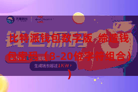 比特派钱包数字版  缔造钱包密码（8-20位字符组合）